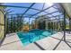 Swimming pool featuring a screened enclosure and outdoor seating at 1741 Eldorado Ct, St Cloud, FL 34771