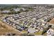 Aerial view of a Primary-planned community featuring uniform homes and a scenic lake at 580 Seattle Slew Dr, Davenport, FL 33837