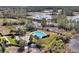 Aerial view of community pool, playgrounds, and green spaces highlighting community features and natural surroundings at 580 Seattle Slew Dr, Davenport, FL 33837