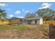 Backyard view of caged pool, covered patio and privacy fence at 2488 Pine Chase Cir, St Cloud, FL 34769