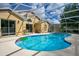 Gorgeous screened-in pool with crystal-clear water, complemented by an inviting patio for relaxation and enjoyment at 3048 Stillwater Dr, Kissimmee, FL 34743