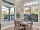 Cozy breakfast nook with round table, bright windows, and serene backyard views at 7471 Gathering Loop, Reunion, FL 34747