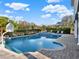 Backyard pool and patio offering a perfect space for outdoor entertaining and relaxation at 7471 Gathering Loop, Reunion, FL 34747