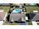 Aerial view highlighting the backyard pool and the roof of the house at 1464 Howland Blvd, Deltona, FL 32738