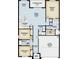 Home floor plan displays the layout of rooms including the kitchen, bedrooms, living area, and garage at 1827 Silverbell Loop, Haines City, FL 33844