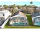 The aerial view highlights the home's screened-in pool, ample yard space, and seamless integration with the neighborhood at 226 Bailey Cir, Davenport, FL 33897