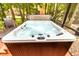 Close up of a relaxing enclosed hot tub on a patio surrounded by trees at 2725 Coupe St, Kissimmee, FL 34746