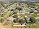 Aerial view of a residential neighborhood showcasing homes with fenced yards and mature trees at 2938 Foraker Way, Kissimmee, FL 34758