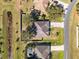 Aerial view of property showing the layout of home, yard, neighborhood, and proximity to stream at 2938 Foraker Way, Kissimmee, FL 34758