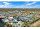 Aerial view of a vibrant water park with slides, pools, and tropical landscaping under a clear blue sky at 2980 Caribbean Soul Dr, Kissimmee, FL 34747