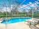 Screened pool and hot tub offer private backyard enjoyment at 328 Hamrick Dr, Kissimmee, FL 34759