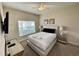 Tranquil bedroom featuring a comfortable bed, modern lamps and a mounted TV at 4875 Clock Tower Dr, Kissimmee, FL 34746