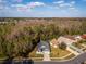 An aerial view of a gray roofed house with surrounding trees and neighboring homes at 563 Eagle Pointe S, Kissimmee, FL 34746