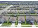 Panoramic aerial view of a residential neighborhood showcasing modern homes, manicured lawns, and tree-lined streets at 758 Lafayette Ln, Haines City, FL 33844