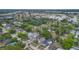 Aerial view showcasing the neighborhood with an open green space, nearby office buildings and roadways at 1545 Indiana Ave # B, Winter Park, FL 32789