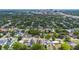 Expansive aerial view of a neighborhood with tree-lined streets and diverse homes near a city skyline at 1545 Indiana Ave # B, Winter Park, FL 32789