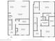 Detailed floor plan showcasing the layout of the home's two stories, including room dimensions and closet spaces at 2960 Caribbean Soul Dr, Kissimmee, FL 34747