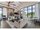 Charming resident lounge area with modern decor, large windows, and comfortable seating at 6808 Cranes Roost Rd, Harmony, FL 34773