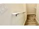 Carpeted stairwell with white handrail and light colored walls, leading to the next level of the home at 1258 Royal St George Blvd, Davenport, FL 33896