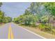 A scenic view of the neighborhood street, lined with lush trees and greenery, perfect for a peaceful drive at 15345 Rockridge Rd, Polk City, FL 33868