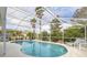 Stunning screened-in pool with palm trees and a spacious outdoor living area at 336 California Blvd, Davenport, FL 33897