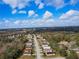 An aerial view of a neighborhood with green trees and residential houses under a cloudy sky at 4941 Luna Negra Dr, Orlando, FL 32811