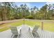 Cozy deck with modern chairs overlooking serene backyard at 6699 Alder Rd, Harmony, FL 34773