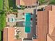 Overhead perspective of the private pool and patio at 1211 Aquila Loop, Kissimmee, FL 34747