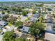 Aerial view of homes in a neighborhood with mature trees, where a property has a white border outline at 3741 Crossing Creek Blvd, St Cloud, FL 34772