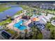 Aerial view showcasing a resort-style pool and waterpark in the community at 4807 Kings Castle Cir, Kissimmee, FL 34746