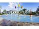 A fun splash pad featuring colorful water features, creating a delightful aquatic playground at 4807 Kings Castle Cir, Kissimmee, FL 34746