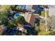 Aerial view of the property showcasing the pool, fenced yard, and neighborhood at 5445 Marvell Ave, Orlando, FL 32839