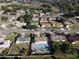 Expansive aerial view of a residential neighborhood featuring homes, streets, green spaces, and a home with a private pool at 7860 Kensingham Ct, Orlando, FL 32835