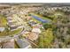 Aerial view of a residential neighborhood with lush green trees and a scenic lake at 10409 Laxton St, Orlando, FL 32824