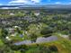 Neighborhood aerial showcasing lush greenery, ponds, and residences with well-manicured lawns at 1710 Big Oak Ln, Kissimmee, FL 34746