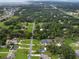 An aerial view of the neighborhood featuring tree-lined streets and houses with green lawns at 1710 Big Oak Ln, Kissimmee, FL 34746