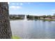 Picturesque view of a pond with a fountain surrounded by lush landscaping at 565 Cresting Oak Cir # 87, Orlando, FL 32824