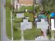 An aerial view showcases a home with a spacious backyard, complemented by a serene swimming pool at 8101 Dominguin St, Orlando, FL 32817