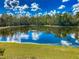 Scenic view of a tranquil pond surrounded by lush green landscape and trees at 885 Spring Park Loop, Celebration, FL 34747