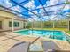 Stunning backyard pool and spa with an overhead screen, ideal for relaxation and enjoying the outdoors at 885 Spring Park Loop, Celebration, FL 34747