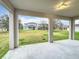 Relaxing covered patio with great view of the spacious backyard at 15147 Driftwood Bend St, Winter Garden, FL 34787