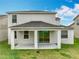 Exterior of the home showcasing a covered back porch and a spacious backyard at 15147 Driftwood Bend St, Winter Garden, FL 34787