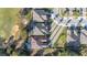 An aerial view of a home with a backyard pool, outlined in red for emphasis at 1873 Flora Pass Pl, Kissimmee, FL 34747