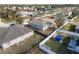 An aerial view of a home and backyard in a residential neighborhood at 408 Danube Dr, Poinciana, FL 34759