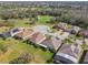 A high view of several houses in a golf community featuring lush green lawns and foliage at 538 Via Vitale Ct, Kissimmee, FL 34759