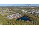 Aerial view of the community near the Walt Disney World Resort Area with a pond and greenery at 826 Lake Evalyn Dr, Celebration, FL 34747