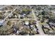 Overhead shot of a peaceful residential area with a variety of homes and well-maintained streets and properties at 1418 Florida Ave, St Cloud, FL 34769