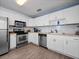 Modern kitchen featuring stainless steel appliances, white cabinetry, and a stainless steel dishwasher at 1418 Florida Ave, St Cloud, FL 34769