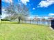 Sprawling green backyard with healthy grass, privacy fence and a view of lake at 12791 Westside Village Loop, Windermere, FL 34786