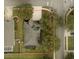 Aerial view of a single-Gathering home, showing the property lines and surrounding greenery at 168 Bradwick Cir, Debary, FL 32713
